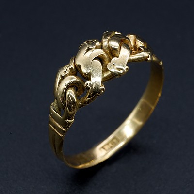 18ct Yellow Gold Twist Ring, 3.3g